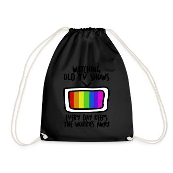 Télévision rétro des années 90 des années 80 - Sac de sport léger - noir - Devant