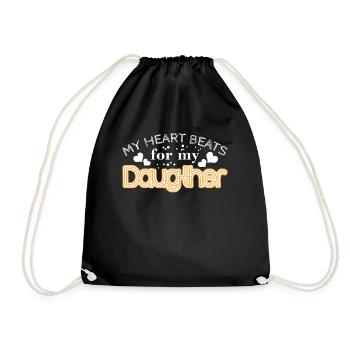 Father Dad Daughter Daughters - Drawstring Bag - black - Front
