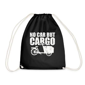 Not a car, but a cargo bike cargo bike - Drawstring Bag - black - Front