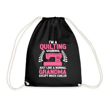 Quilting - Drawstring Bag - black - Front