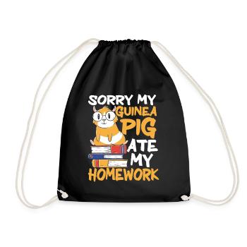 Guinea Pig Pet - Drawstring Bag - black - Front