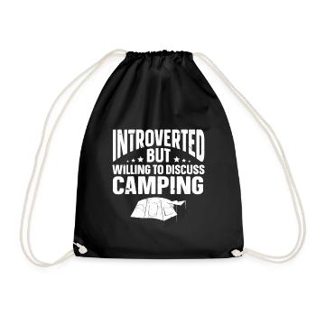 Funny Introvert Gifts - Drawstring Bag - black - Front