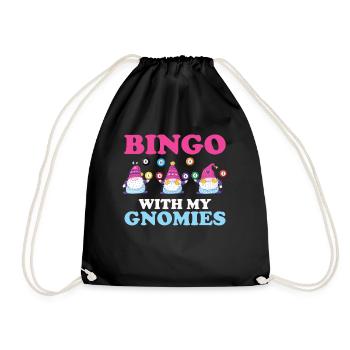Bingo avec mes gnomies Bingo amusant - Sac de sport léger - noir - Devant