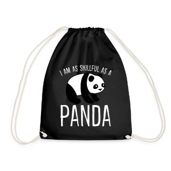 Skillful Panda Bear Pandas Giant Panda - Turnbeutel - Schwarz - Vorne