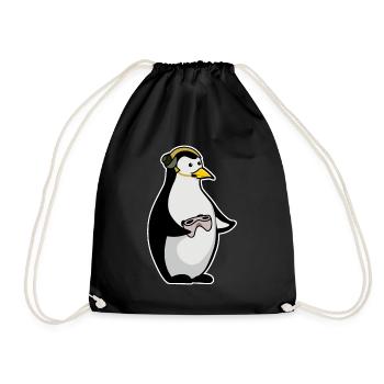 Gaming Penguin Gamer Penguins - Drawstring Bag - black - Front