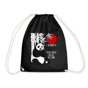 Panda Ours Pandas mignons - Sac de sport léger - noir - Devant