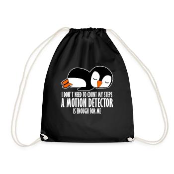 Sleeping Penguins Lazy Penguin - Drawstring Bag - black - Front