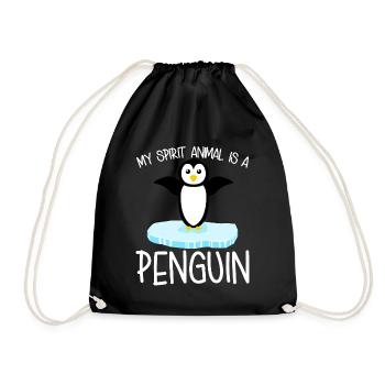 Penguin Cute Penguins - Drawstring Bag - black - Front