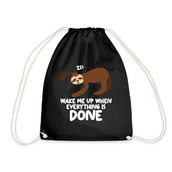 Sleeping Sloth Lazy Sloths - Drawstring Bag - black - Front