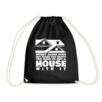 House Building Home Owner Housewarming - Drawstring Bag - black - Front