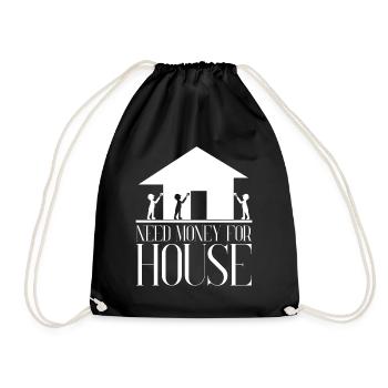 Home Owner Housewarming House Building - Drawstring Bag - black - Front
