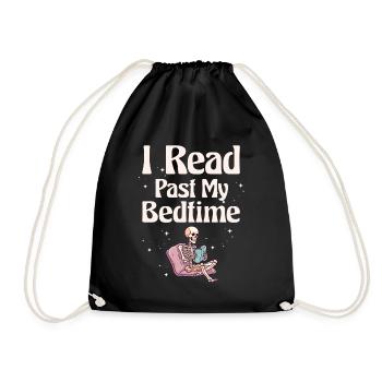 Ich Lese Nach Der Schlafenszeit Skelett - Turnbeutel - Schwarz - Vorne