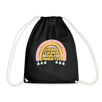 Weird Teachers Build Character Teacher - Drawstring Bag - black - Front