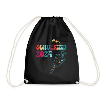 Start of school enrollment school child 2024 - Drawstring Bag - black - Front