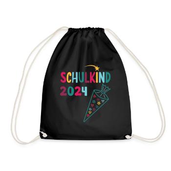 Start of school enrollment school child 2024 - Drawstring Bag - black - Front
