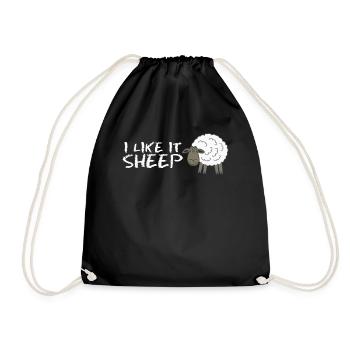 Sheep Shepherd Farmer Cheap - Drawstring Bag - black - Front