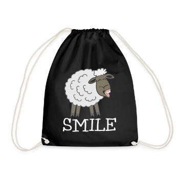 Smiling Sheep - Drawstring Bag - black - Front