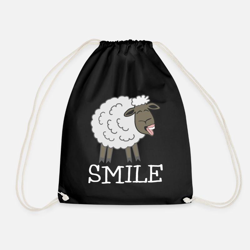 Smiling Sheep - Turnbeutel - Schwarz