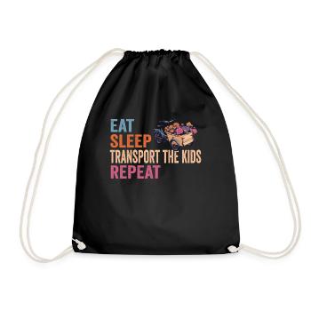 Eat Sleep Repeat Cargo Bike - Drawstring Bag - black - Front