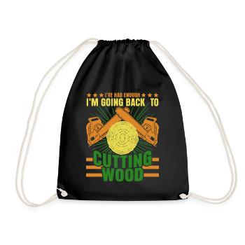 Chain Saw Cutting Fire Wood Chainsaw - Drawstring Bag - black - Front