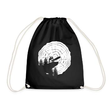 Chainsaw Chain Saw Lumberjack Fire Wood - Drawstring Bag - black - Front