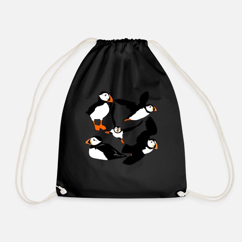 Puffin Flying Puffins - Turnbeutel - Schwarz