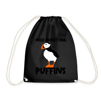 Puffin Joke Puffins - Drawstring Bag - black - Front