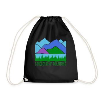 Mountain Trekking Hiker Hiking Mountains - Drawstring Bag - black - Front
