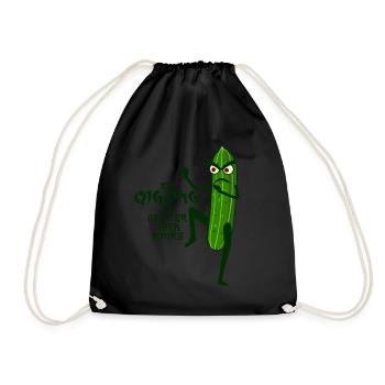 Qi Gong Cucumber Thai Chi Chigong Qigong - Turnbeutel - Schwarz - Vorne