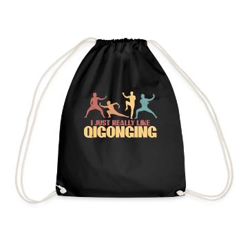 Qi Gong Qigong Thai Chi Chigong - Turnbeutel - Schwarz - Vorne