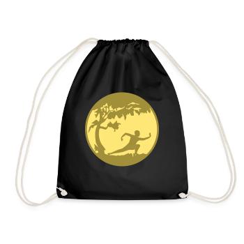 Qigong Karate Thai Chi Chigong Qi Gong - Turnbeutel - Schwarz - Vorne