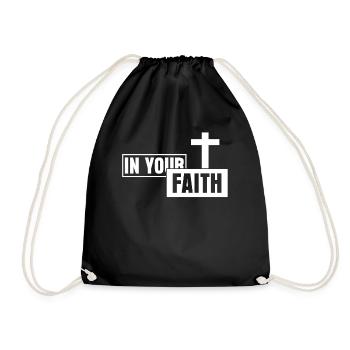 Jesus Christ Christianity Cross Bible - Drawstring Bag - black - Front