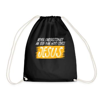 Jesus Christ Christianity Bible Cross - Drawstring Bag - black - Front