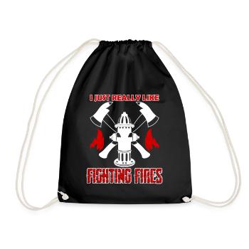 Pompier Pompier Pompier Camion - Sac de sport léger - noir - Devant