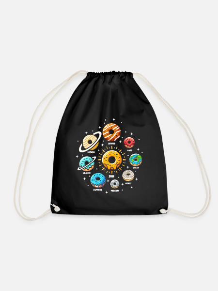 Système solaire de beignets amusants et délicieux - Sac de sport léger - noir