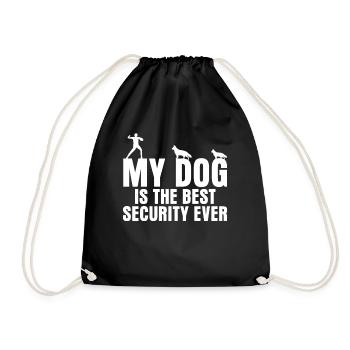 White Shepherd German Shepherd Dogs Dog - Drawstring Bag - black - Front