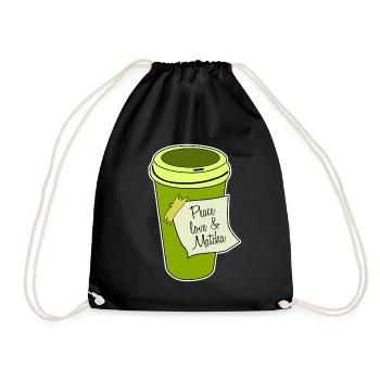 Matcha Tea Japanese Green Tea Powder - Drawstring Bag - black - Front