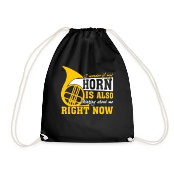 French Horn Music - Drawstring Bag - black - Front