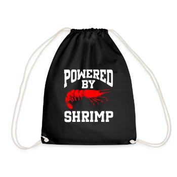 Powered By Shrimp - Drawstring Bag - black - Front