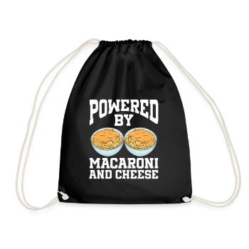 Powered By Macaroni And Cheese - Turnbeutel - Schwarz - Vorne