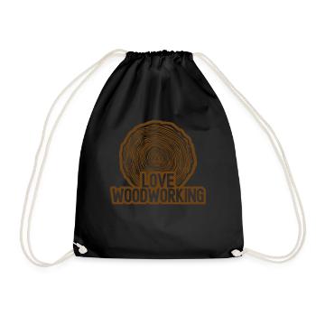 Woodworking Firewood Lumberjack Wood - Drawstring Bag - black - Front