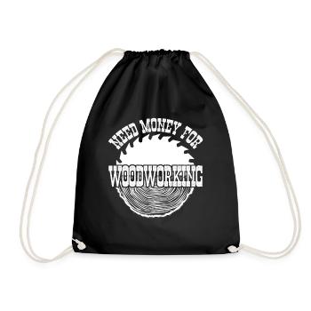 Firewood Lumberjack Wood Woodworking - Drawstring Bag - black - Front