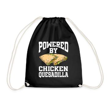 Powered By Chicken Quesadilla - Turnbeutel - Schwarz - Vorne