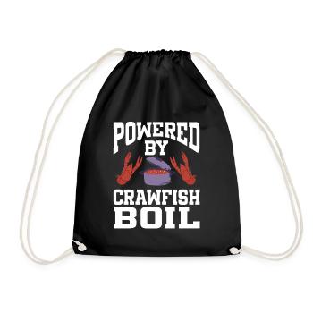 Powered By Crawfish Boil - Drawstring Bag - black - Front