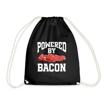 Powered By Bacon - Drawstring Bag - black - Front