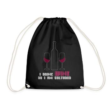 Vino Wine Drinker Wine Glass - Turnbeutel - Schwarz - Vorne