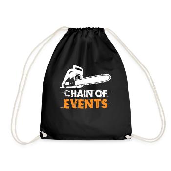 Chain Saw Lumberjack Fire Wood Chainsaw - Drawstring Bag - black - Front
