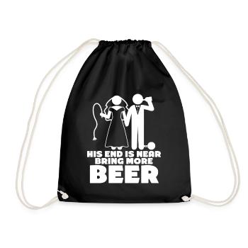 Groom Bride Beer Best Man Groomsmen - Turnbeutel - Schwarz - Vorne