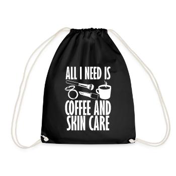 Skin Care Serum Face Mask Sunscreen - Drawstring Bag - black - Front