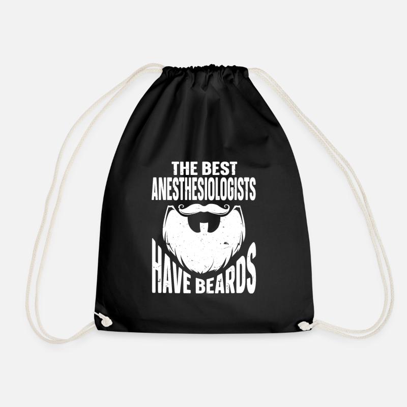 Beard Quote Bearded Men - Drawstring Bag - black